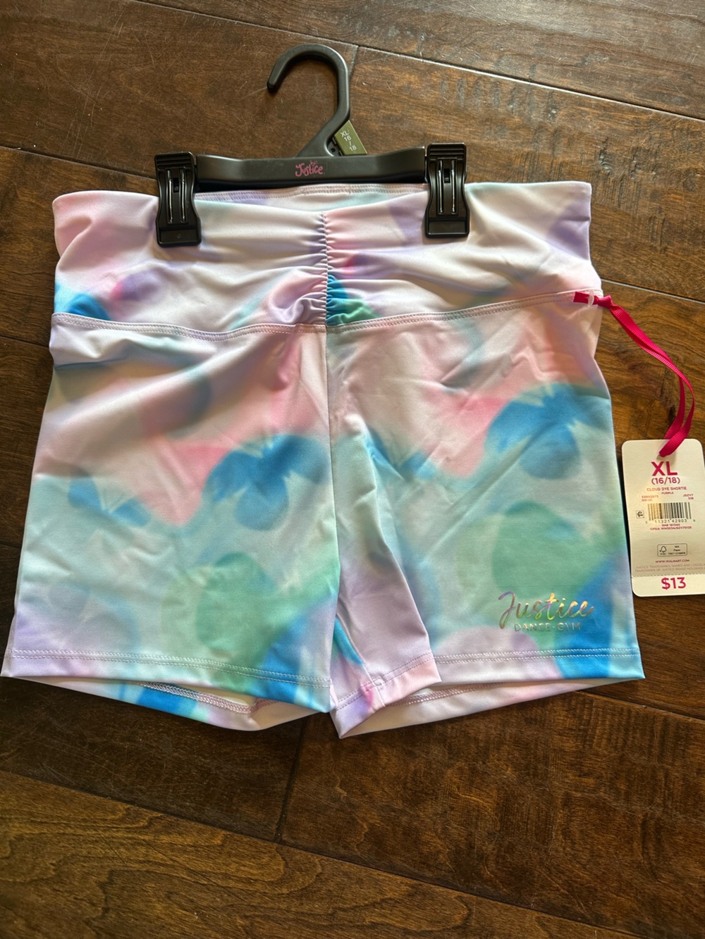 Justice Pastel Tie-Dye Athletic Shorts - Blue, Pink, Green, Purple